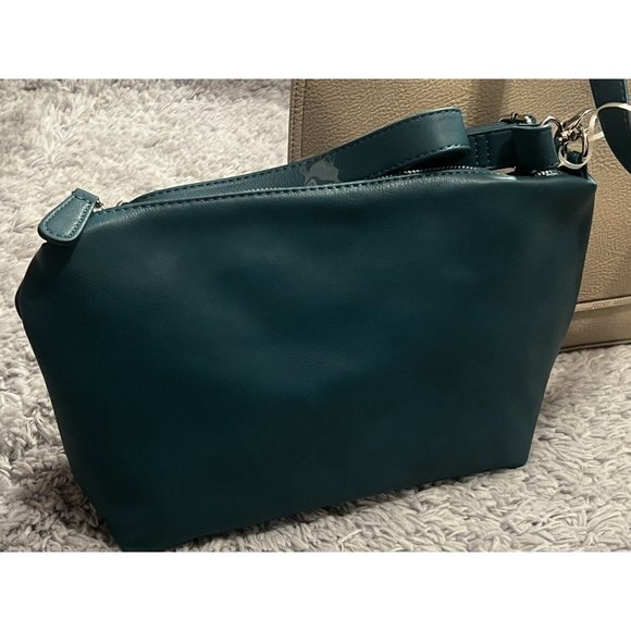 Steve Madden BQUEENIE Bisque Taupe Teal Tote Bag Purse Set NEW Rare - Picture 11 of 14